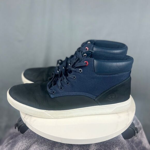 Timberland Groveton Chukka Boot SneakersBlue Leather Canvas SZ 12M Casual Kicks